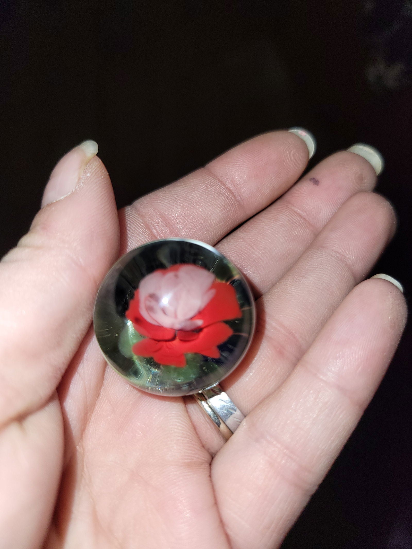 Flower Implosion Glass Marble - Handblown Glass - ALE Glass