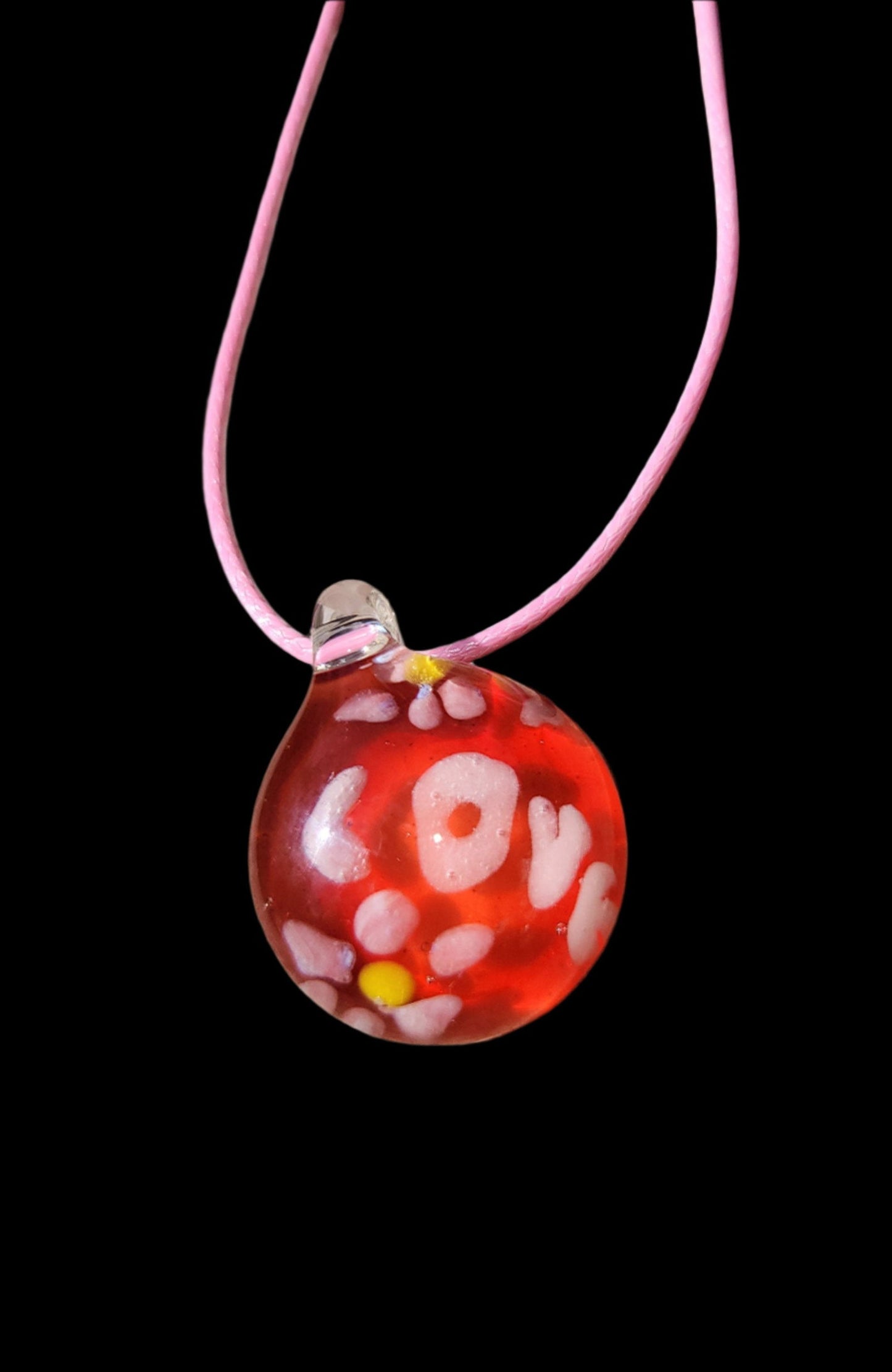 Glass "Love" Necklace - Hand Blown Glass - ALE Glass