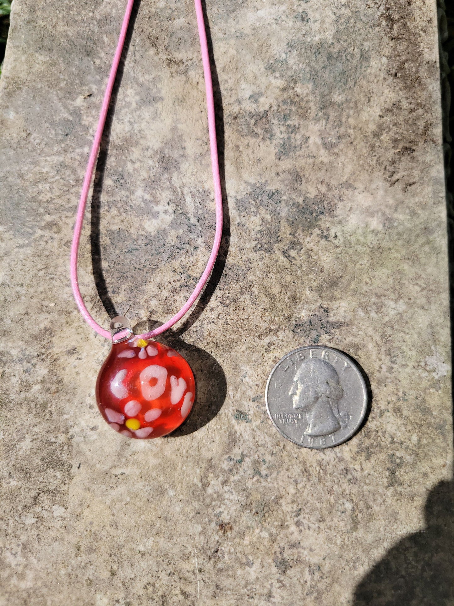 Glass "Love" Necklace - Hand Blown Glass - ALE Glass