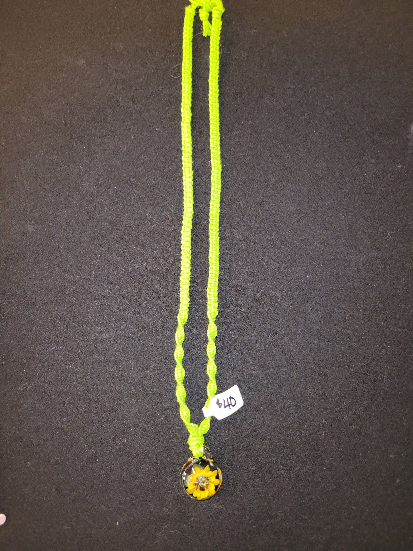 Glass Sunflower Necklace - Hand Blown Glass - ALE Glass
