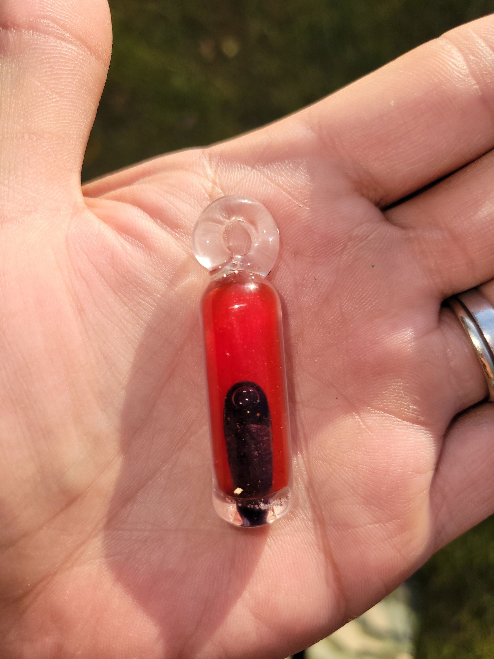 Liquid Filled Glass Lava Fidget Pendants - Handblown Glass - ALE Glass