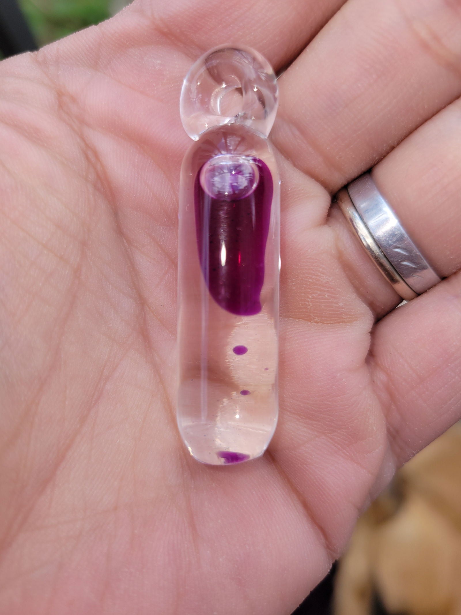 Liquid Filled Glass Lava Fidget Pendants - Handblown Glass - ALE Glass