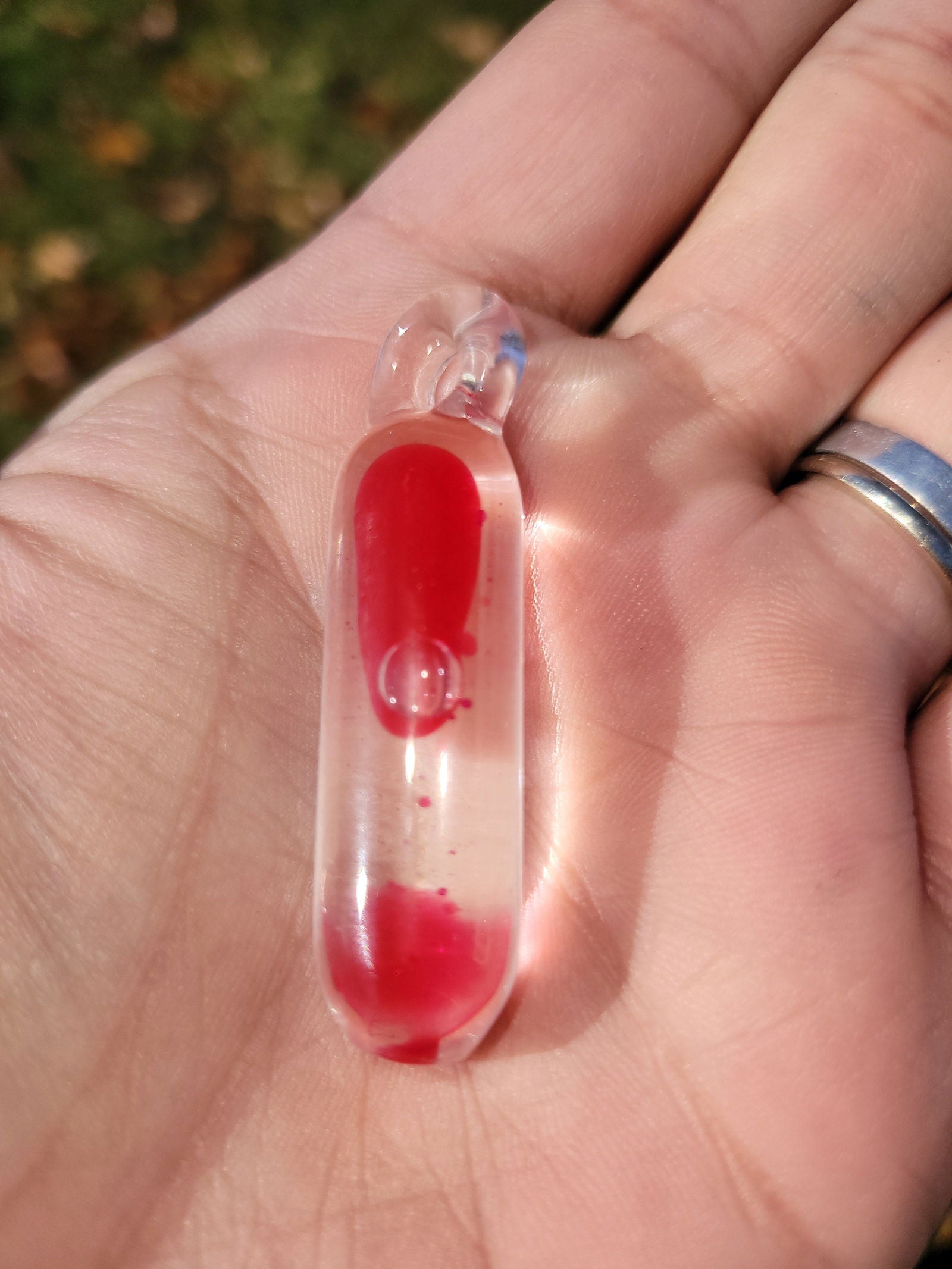 Liquid Filled Glass Lava Fidget Pendants - Handblown Glass - ALE Glass