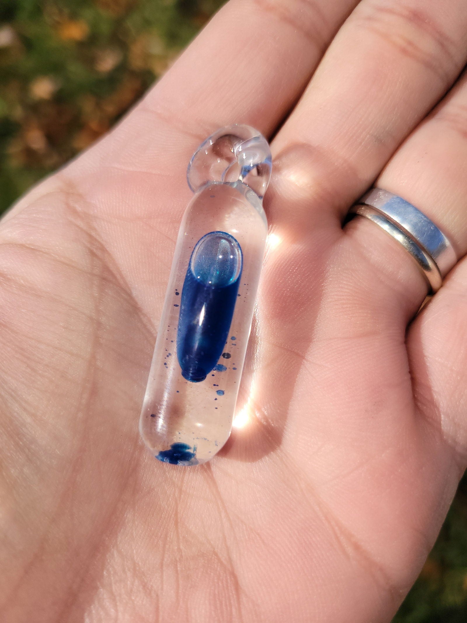 Liquid Filled Glass Lava Fidget Pendants - Handblown Glass - ALE Glass