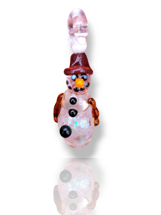 Glass Snowman Fidget - Handblown Glass