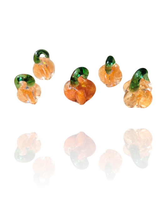 Liquid Filled Glass Pumkin Necklace - Handblown Glass