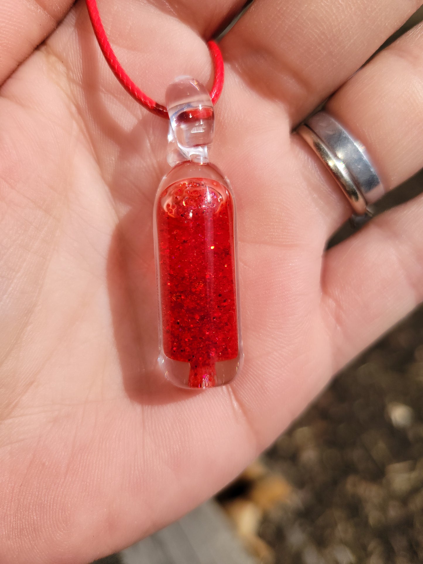 Liquid Filled Glass Fidget Pendants - Handblown Glass