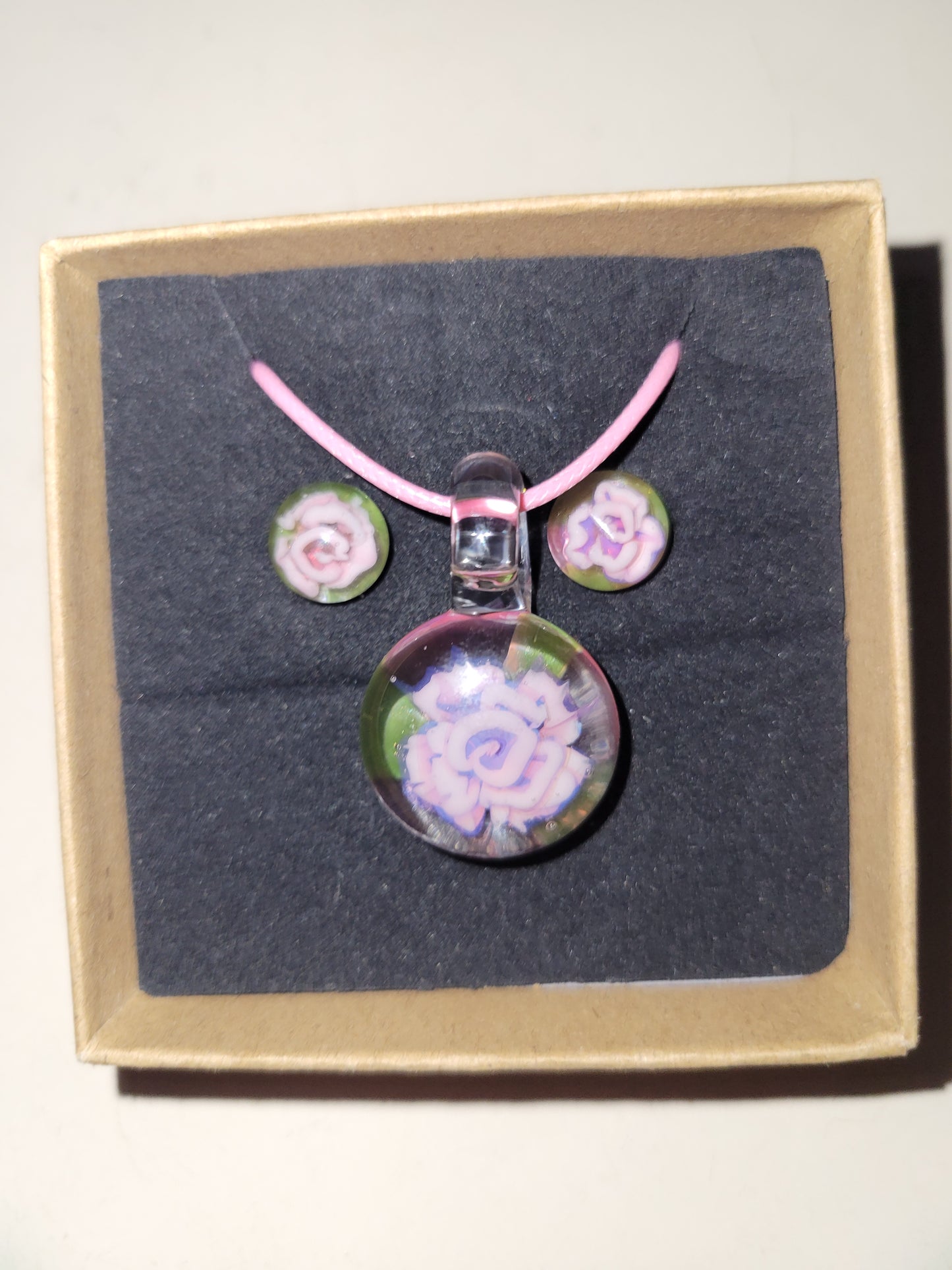 Glass Flower Implosion Jewelry - Handblown Glass