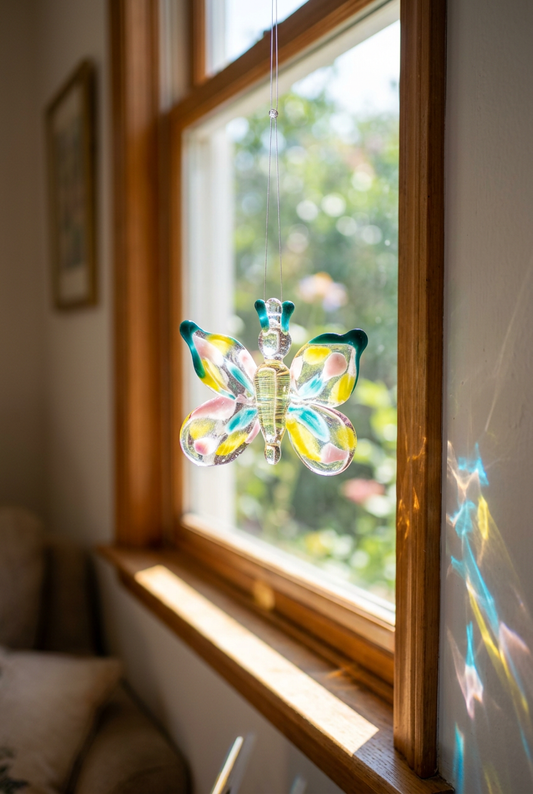 Glass Butterfly Suncatcher - Handblown Glass