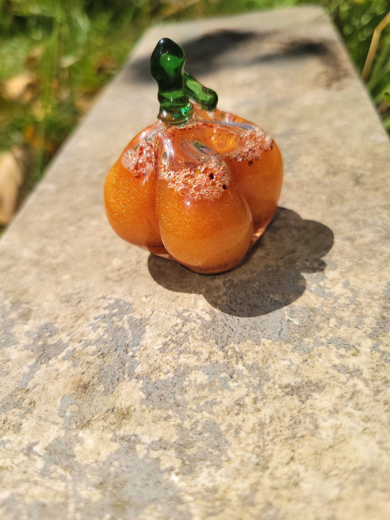 Glass Liquid Filled Pumpkin - Hand Blown Glass - ALE Glass