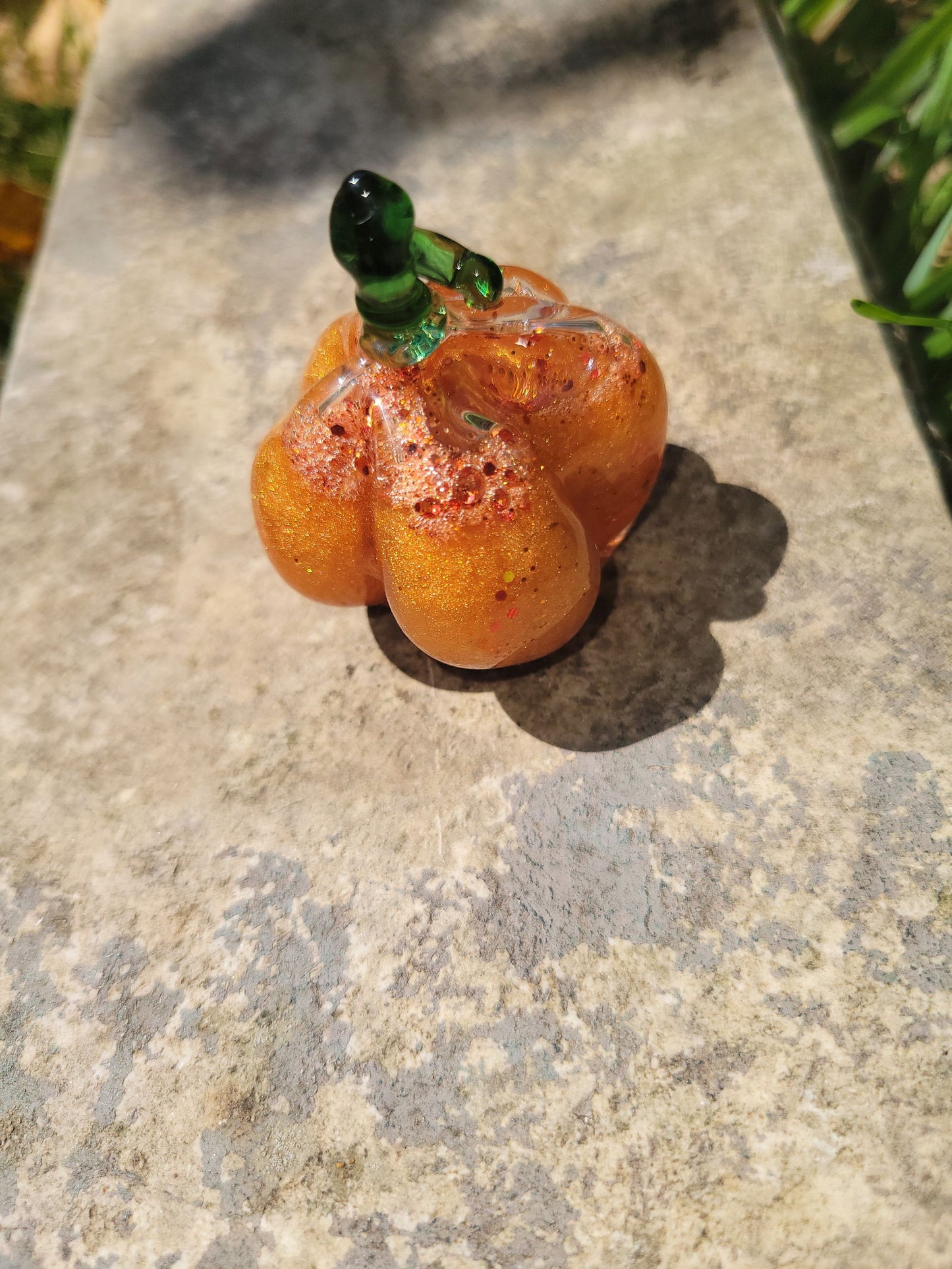 Glass Liquid Filled Pumpkin - Hand Blown Glass - ALE Glass