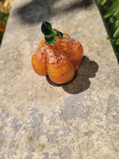 Glass Liquid Filled Pumpkin - Hand Blown Glass - ALE Glass