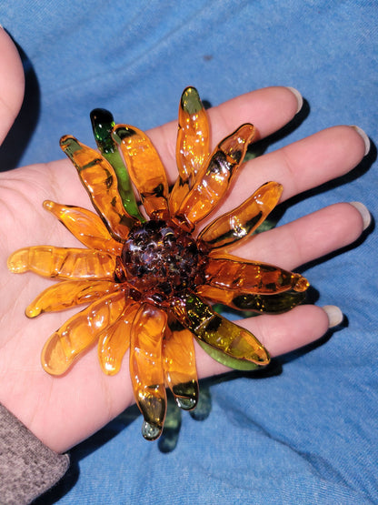 Glass Sunflower Suncatcher - Handblown Glass