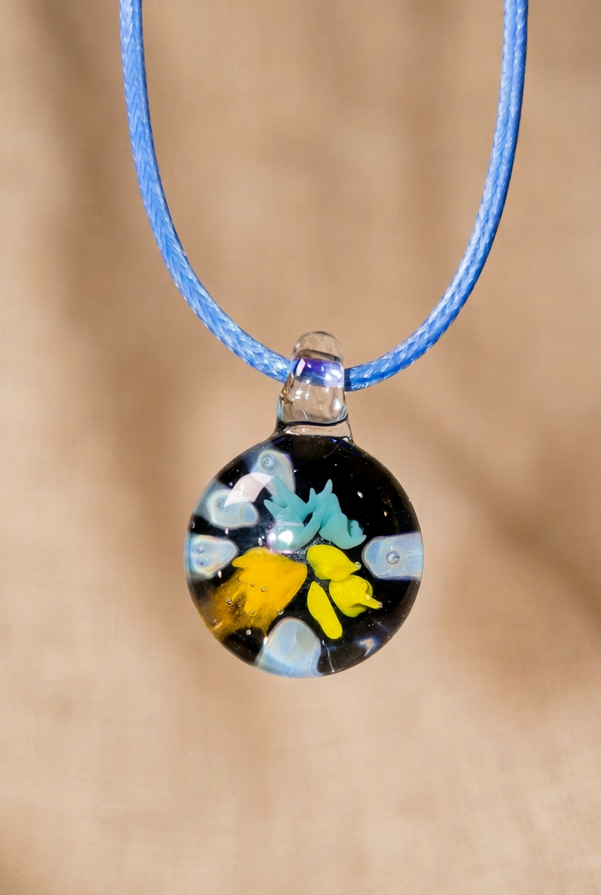 Glass Coral Implosion Jewelry - Handblown Glass