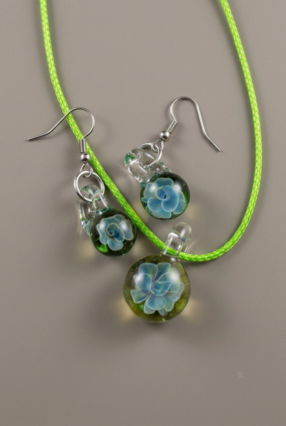 Glass Flower Implosion Jewelry - Handblown Glass