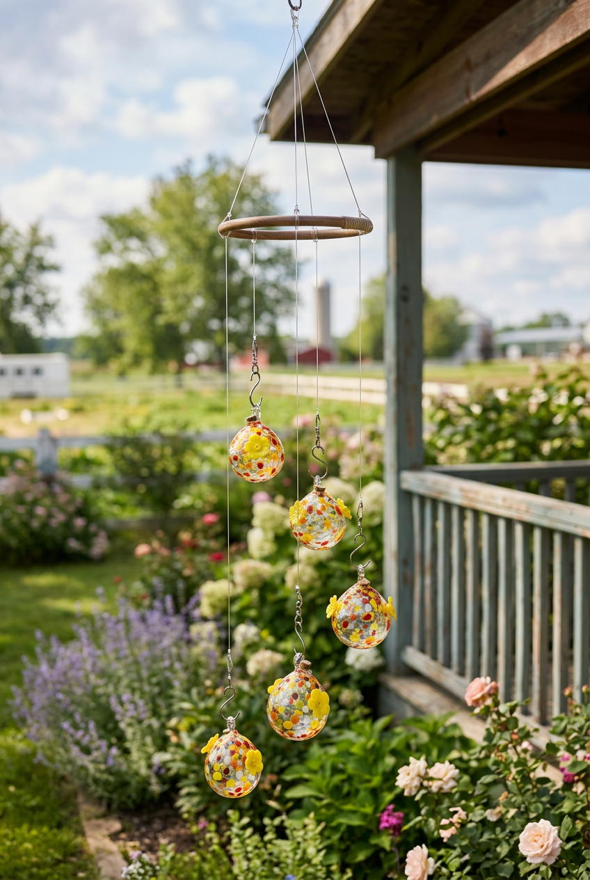 Glass Hummingbird Feeder - Handblown Glass