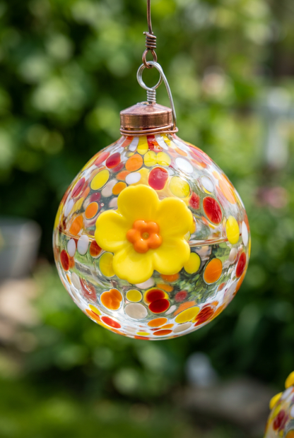 Glass Hummingbird Feeder - Handblown Glass