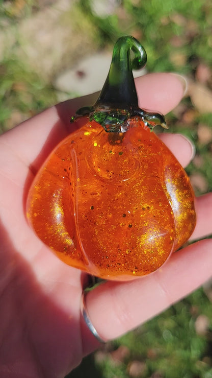 Glass Liquid Filled Pumpkin - Hand Blown Glass
