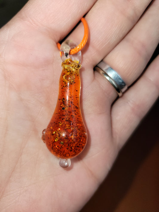 Glass Potion Bottle Liquid Filled Pendant - Handblown Glass