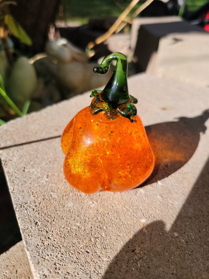 Glass Liquid Filled Pumpkin - Hand Blown Glass