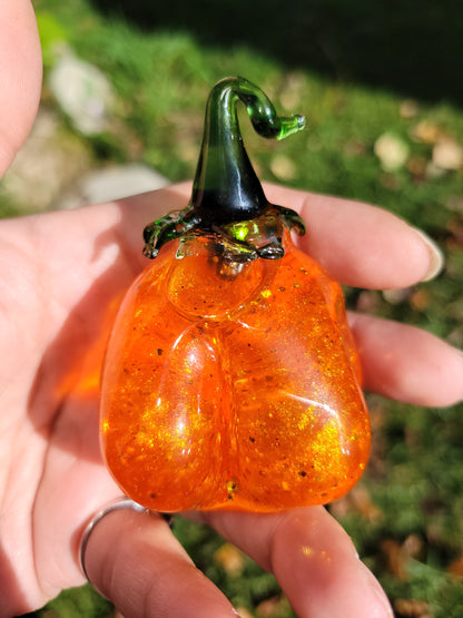Glass Liquid Filled Pumpkin - Hand Blown Glass