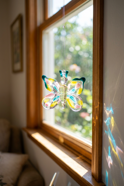 Glass Butterfly Suncatcher - Handblown Glass